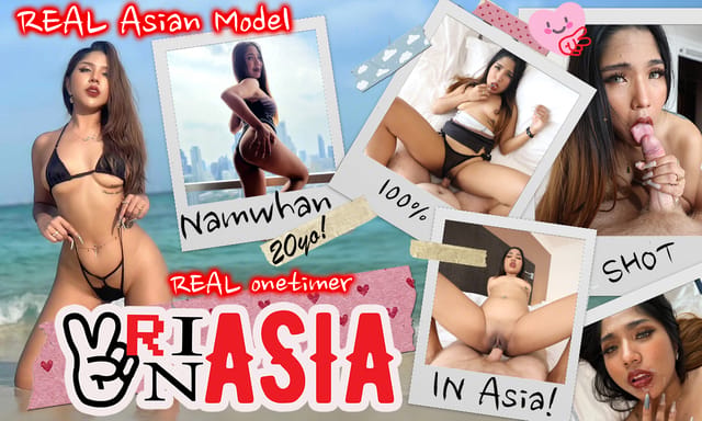 Namwhan performs a blowjob and handjob in a VR POV scene filmed in 4K resolution for VRinAsia