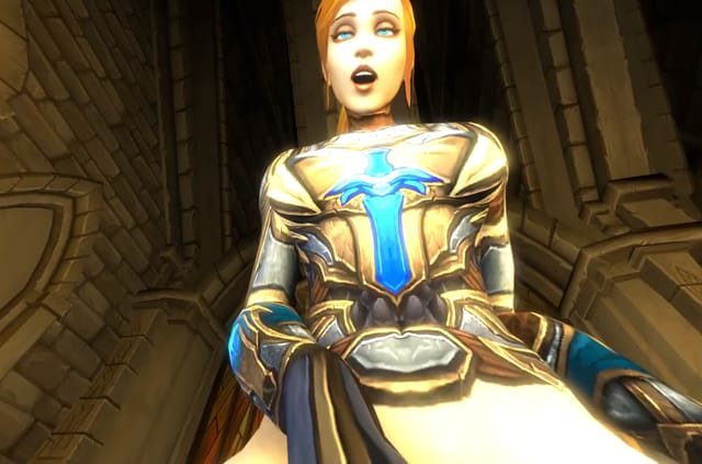 CGI trans WoW paladin performs a blowjob in 4K VR with passthrough graphics from studio itsMorti