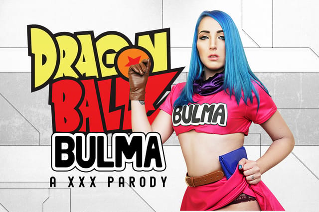 Liz Rainbow cosplaying Bulma performs a POV blowjob in a VR scene featuring 60 FPS and premium production quality.