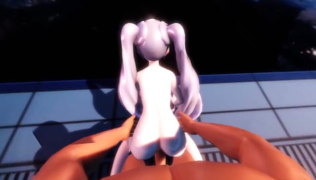Weiss performs doggy style in a pool during a Lewd FRAGGY 4K 180 degree VR anime POV experience.