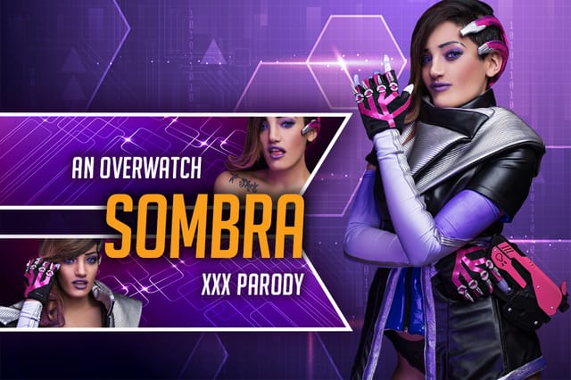 Penelope Cum as Sombra performs oral sex in a VR POV scene with 60 FPS European cosplay production.