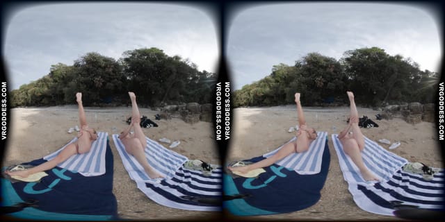 Kristina With Mira On A Tropical Nude Italian Beach Doing Yoga Naked VRgoddess — photo 3