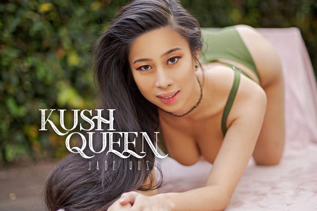 Jade Kush performs a POV blowjob and titty fuck outdoors in this 60 FPS BadoinkVR production featuring premium VR passthrough visuals.