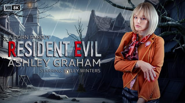 Hyley Winters in Ashley Graham cosplay performs a POV blowjob in 4K VR with 60 FPS passthrough visuals.
