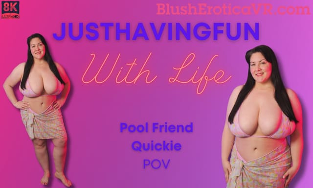 Quickie performs a solo POV scene with big tits in 4K 60 FPS VR for BlushErotica