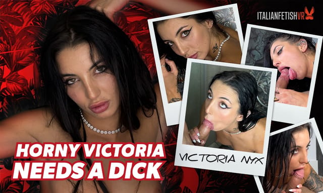 Brunette model Victoria Nyx performs a POV blowjob in a fetish scene produced in 4K by ItalianFetishVR