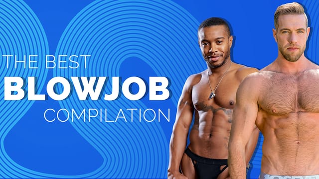 Gay man performs oral sex on another male in a compilation of 4K VR blowjob scenes filmed in 60 frames per second