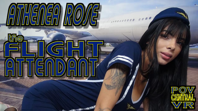 Athenea Rose, a flight attendant, performs a POV blowjob in a 4K VR video with 60 FPS premium production quality.