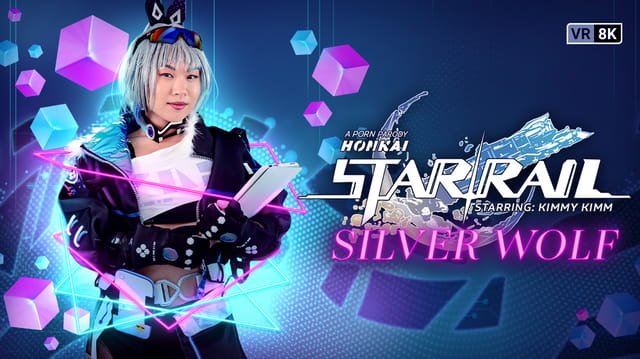 Kimmy Kimm cosplays as Silver Wolf giving a POV blowjob in a 4K VR parody with 60 FPS rendering.