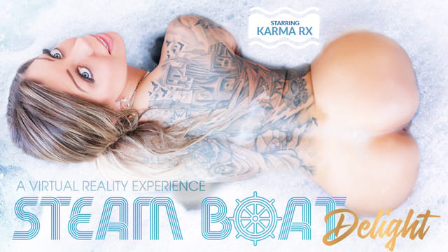 Karma Rx performs a tattooed steamboat delight in a VR Bangers POV scene with 60 FPS premium quality and titty fuck action