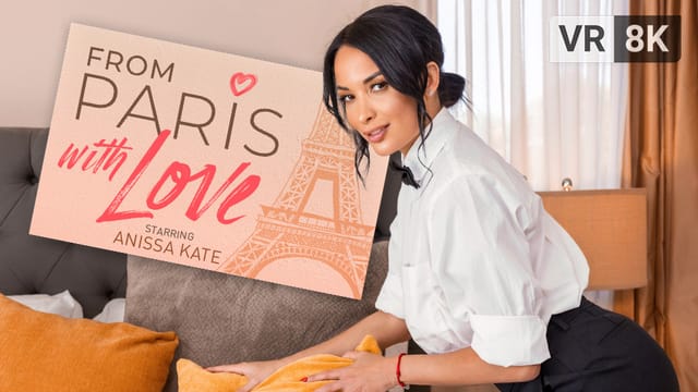 Anissa Kate performs a POV blowjob and titty fuck in Paris, presented in 60 FPS VR by VR Bangers.