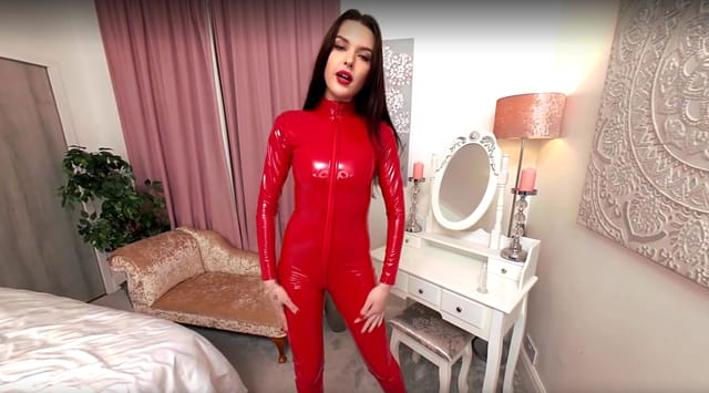 Antonia Jay Red Catsuit & Platform Footwear X-Rated Taunt & Tease StrictlyGlamourVR — photo 2