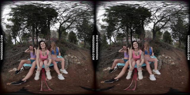 Kristina Emmux And Rebeka Ruby Wide Open Legs And Pussies Outdoors In Italian Forest VRgoddess — photo 4