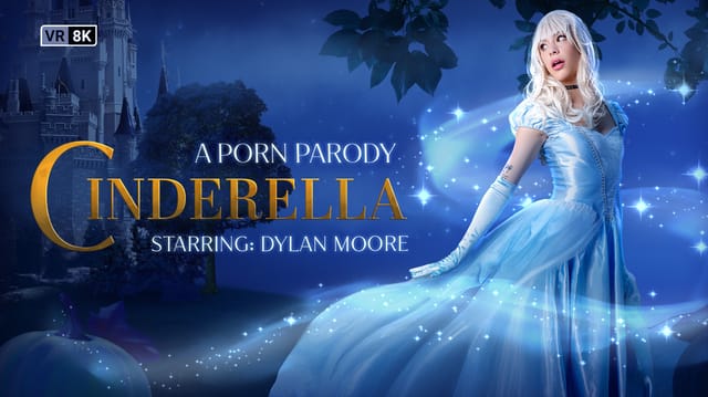 Dylan Moore in a Cinderella cosplay performs a POV blowjob in a 4K VR scene with 60 FPS visuals.