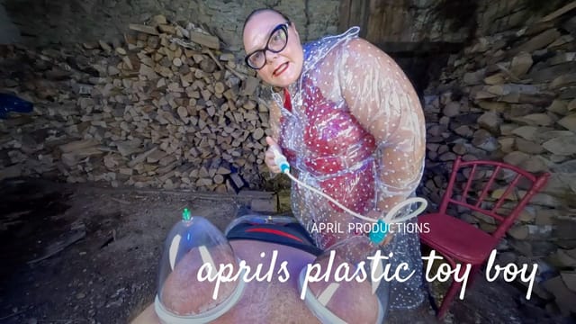 Mistress April performs a fetish blowjob in a plastic outfit during this 60 FPS VR POV scene.