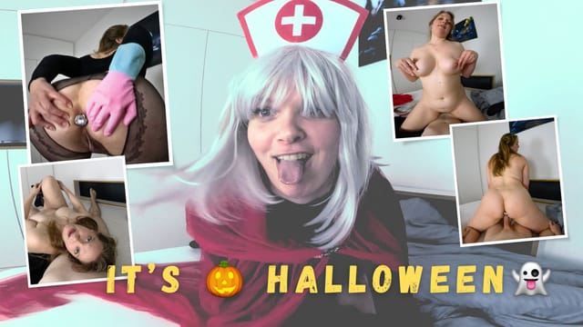 Raphaela in a Halloween cosplay performs a POV blowjob and titty fuck in 4K premium adult VR footage.
