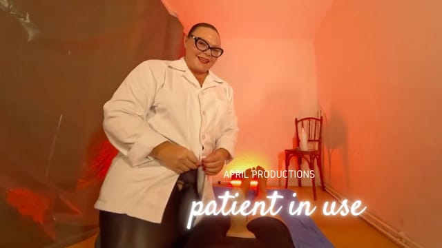 Brunette Mistress April performs a POV medical exam in a clinic setting for this 4K VR production by April Movie Productions.