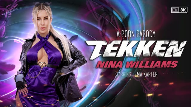 Ema Karter as Nina Williams performs a POV blowjob in cosplay for VR Conk in 60 FPS premium adult VR video