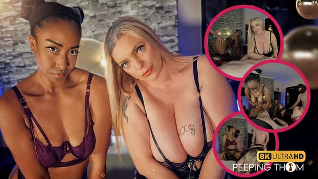 British models Dink Lu and Layla Lixxx in a group sex VR scene filmed in 4K premium quality with POV perspective during a party.