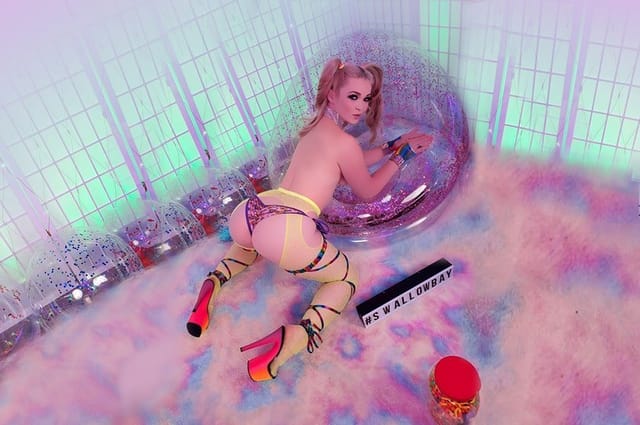 Kay Carter performs a POV blowjob in 4K and 6K resolution with 60 FPS smoothness for SwallowBay premium VR content.
