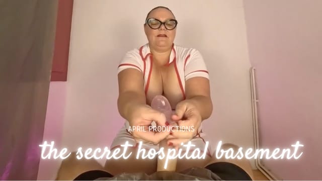 Mistress April as a nurse in a hospital basement performing a POV examination in 4K quality
