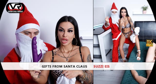 Suzzi Eis performs Christmas themed footjob and blowjob in 4K VR production by Stefan Steel Fantasy