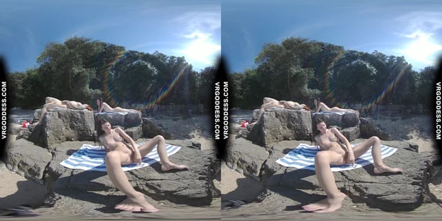 Rebeka Ruby Risky Nude Beach Dildo Masturbating On Vacation Nude Girls Background VRgoddess — photo 3