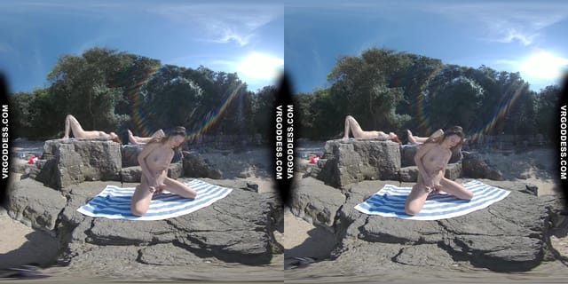Rebeka Ruby Risky Nude Beach Dildo Masturbating On Vacation Nude Girls Background VRgoddess — photo 4