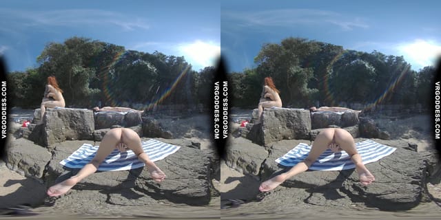 Rebeka Ruby Risky Nude Beach Dildo Masturbating On Vacation Nude Girls Background VRgoddess — photo 7