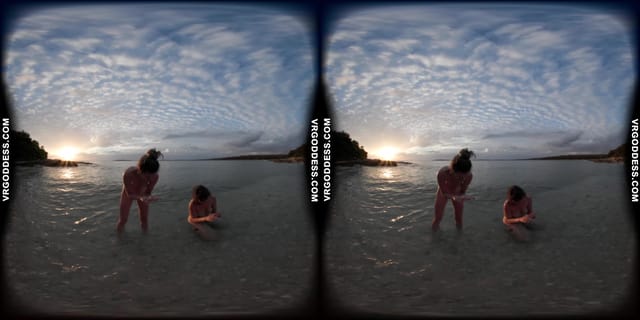 Cloudy Day At A Nude Italian Beach With Sofie And Josie Swimming And Laying Out VRgoddess — photo 10