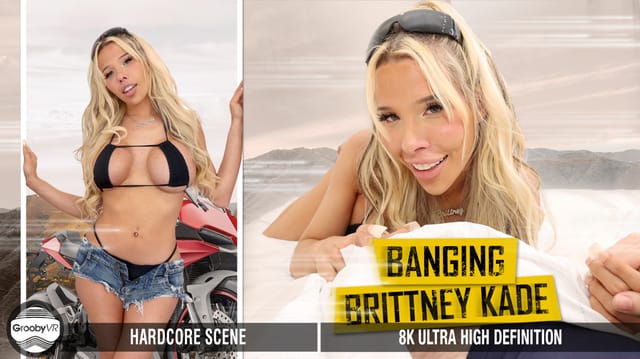 Brittney Kade performs anal and blowjobs in a 4K VR POV scene by GroobyVR with 60 FPS transmission