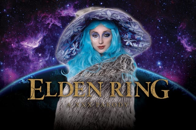 Macy Meadows cosplaying as Elden Ring Ranni performs a POV blowjob in a video game setting with 60 FPS VR visuals