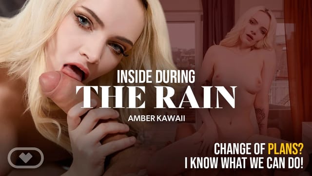 Amber Kawaii performs a POV blowjob during the rain in this 60 FPS European VR premium production.