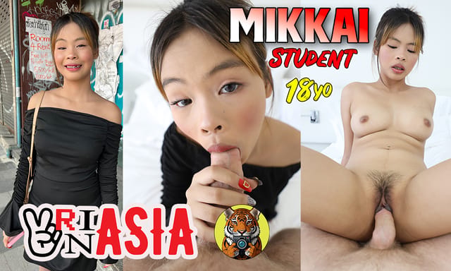Mikkai performs a POV blowjob as an innocent Thai student in 4K 60 FPS VR