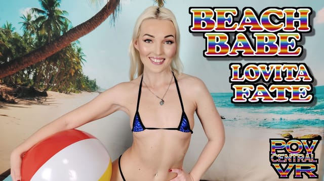 Lovita Fate performs a blowjob and handjob on the beach in this 4K VR POV video by POV Central.