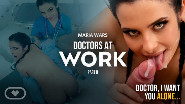 Maria Wars performs a blowjob in a doctor cosplay during this 60 FPS European POV VR scene.