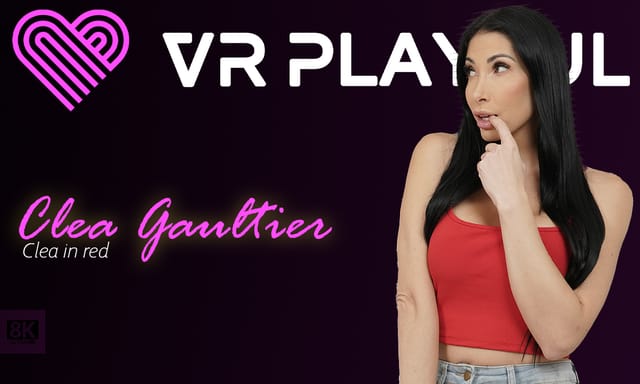 Clea Gaultier receives a close up POV blowjob and titty fuck in red lingerie during this 60 minute VR playfully production
