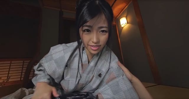 Rika Tsubaki performs a blowjob in a married woman affair scene, captured in 4K VR POV with 60fps detail.
