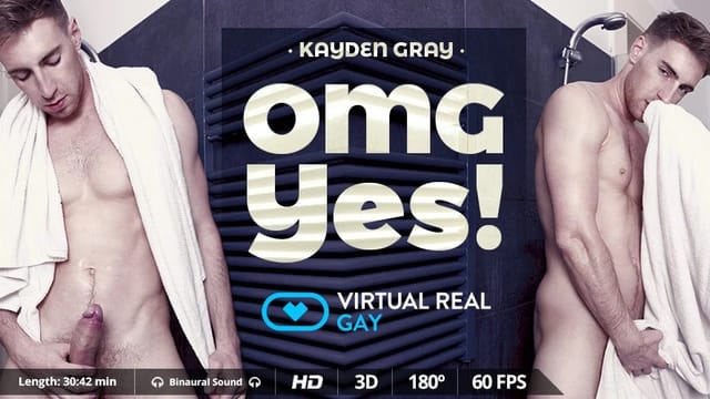 Polish brunette Kayden Gray performs a solo scene in a POV VR video recorded in 4K resolution for VirtualRealGay.