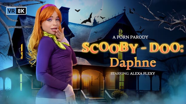 Alexa Flexy cosplaying as Daphne performs an anal POV scene in a VR production featuring titty fuck and 60fps action.