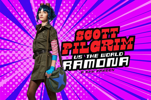 Serena Hill performs a POV blowjob in Scott Pilgrim cosplay for VRCosplayX VR production