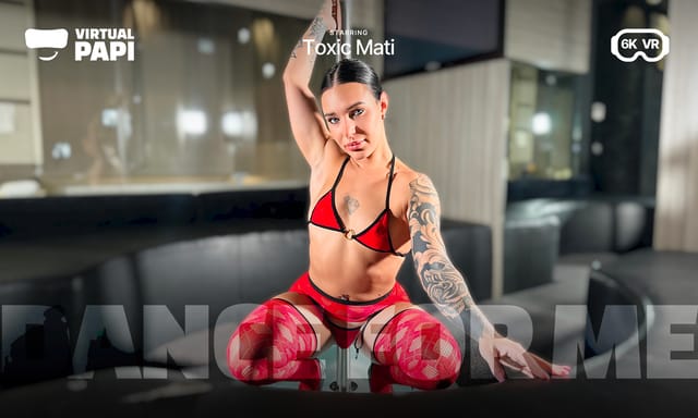 Toxic Mati performs a dance and blowjob in a 4K Virtual Papi VR scene