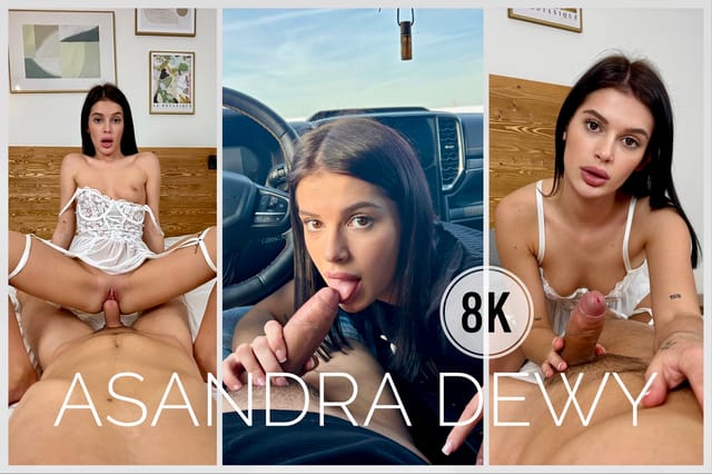 Asandra Dewy performs a footjob and blowjob outdoors in this VR POV video featuring 60 FPS and premium quality.