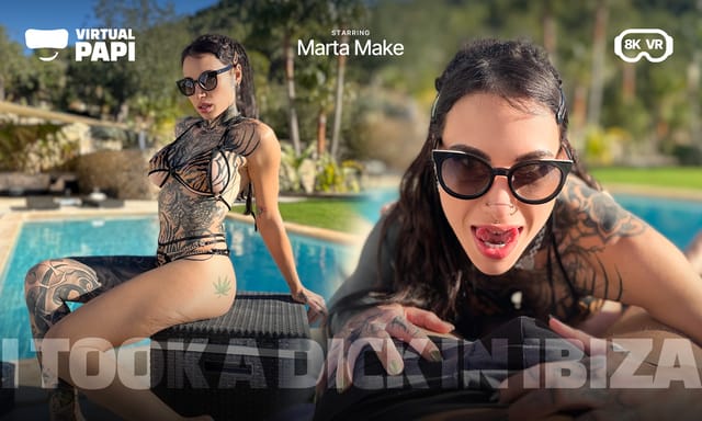 Marta Make receives a POV blowjob and titty fuck from a man during an outdoor VR scene in Ibiza filmed in 60 frames per second.