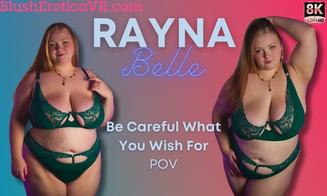 Rayna Belle performs a solo POV scene in 4K resolution with 60 frames per second for a high quality VR viewing experience.