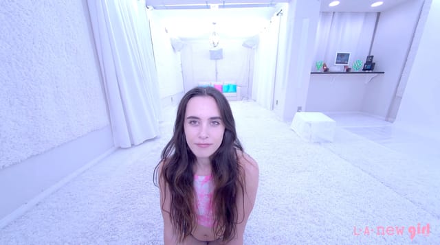Brunette model Daisy Phoenix performs a solo casting in a POV scene filmed in 4K resolution