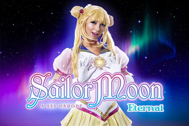 Chloe Temple performs a cosplay as Sailor Moon in a 4K 60 FPS VR POV scene featuring a blowjob.
