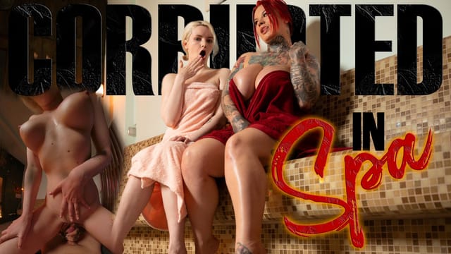 Amber Kawaii and Sabien DeMonia receive a POV blowjob and titty fuck in a spa setting for this 60 FPS SkyHighVR production.