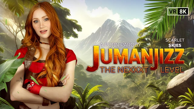 Scarlet Skies performs a POV blowjob outdoors in cosplay during Jumanjizz 2 with VR Conk 60 FPS production