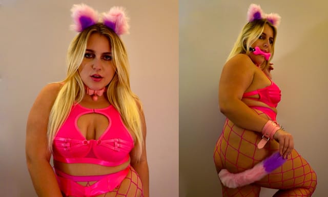 Ivanna plays with an anal cat tail and large toy in a solo cosplay scene filmed in 4K VR POV.